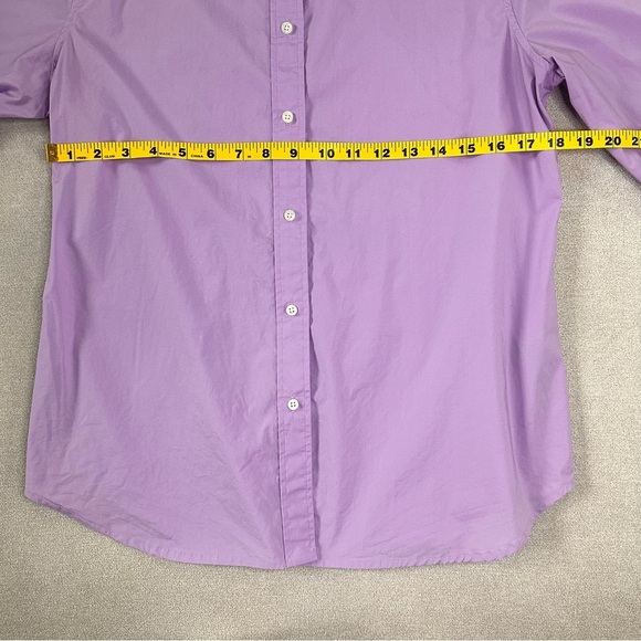 Lauren Ralph Lauren Cotton Long Sleeve Button Down. Purple. Medium. - Picture 6 of 8